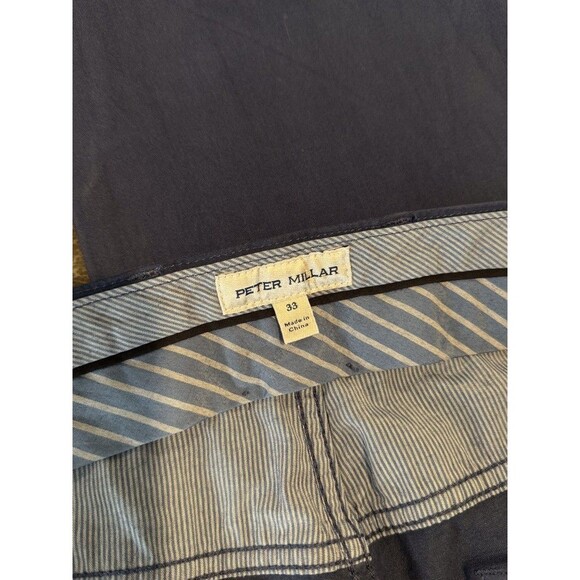 Peter Millar Mens Pants Blue Chino Straight Crown Performance Stretch Golf 33x27 - Picture 3 of 11